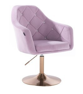 HR830N Scaun Catifea Mov cu Bază Aurie