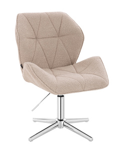 HR212CROSS Scaun Latte Boucle cu Bază Cromata