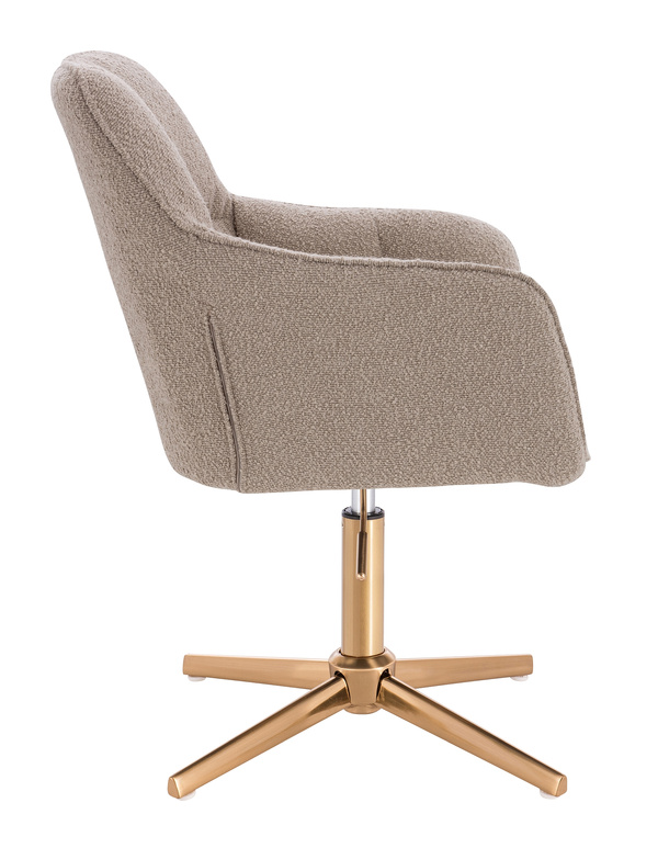 HR550CROSS Scaun Latte Boucle cu Bază Aurie