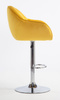 HR2055W Scaun Galbenă din Catifea cu Bază Cromata