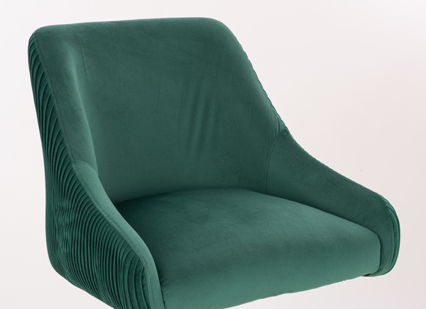 HR920N Scaun Verde din Catifea cu Bază Aurie