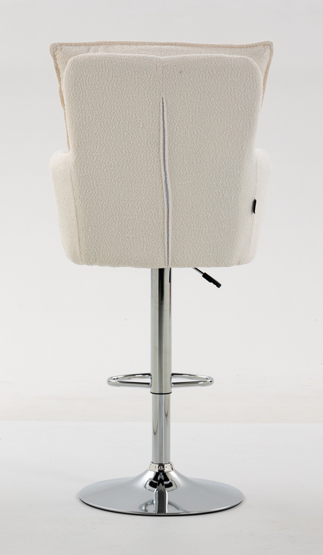 HR250W Scaun Crem Boucle Bază Cromata