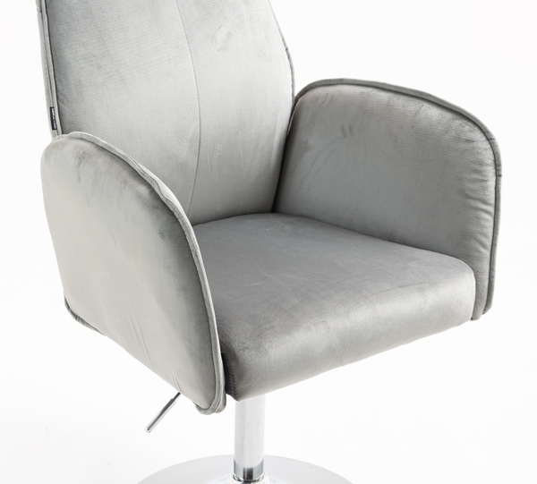 HR280N Scaun Gray din Catifea cu Bază Cromata