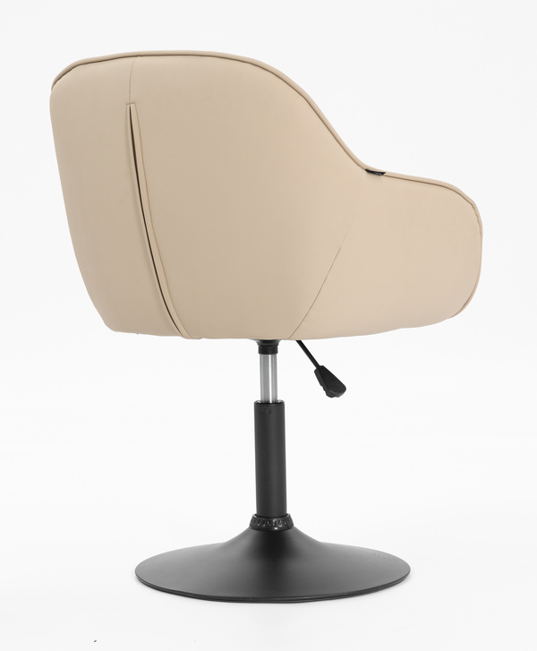 HR2055N Scaun Crem din Piele Ecologica cu Bază Neagră