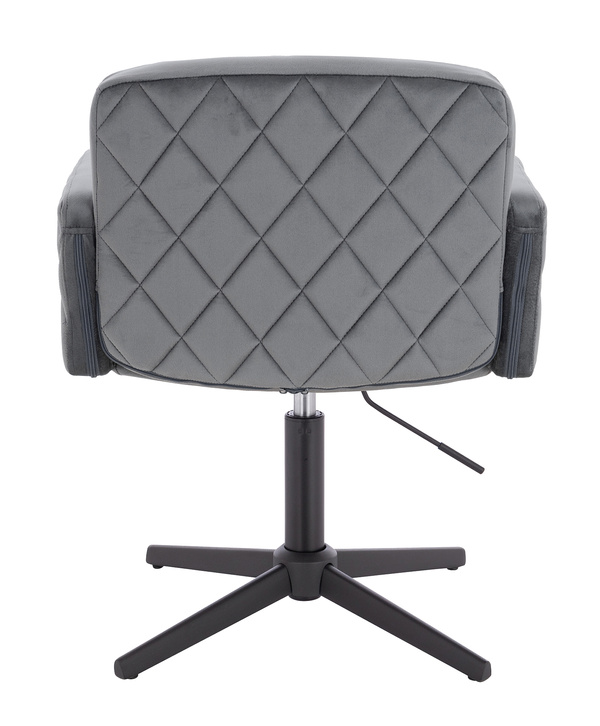 HR802CROSS Scaun Grafit din Catifea cu Bază Neagră