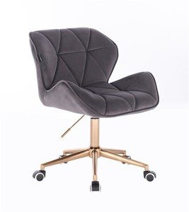 HR111K scaun Catifea Grafit cu Bază Aurie