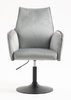 HR280N Scaun Gray din Catifea cu Bază Neagră