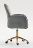HR280K Scaun Gray din Catifea cu Bază Aurie