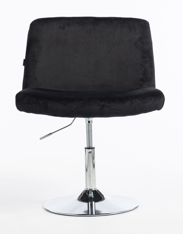 HR150N Scaun Neagră din Catifea cu Bază Cromata