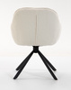 HR2055 BAZĂ STEA Scaun Crem din Boucle cu Bază Neagră