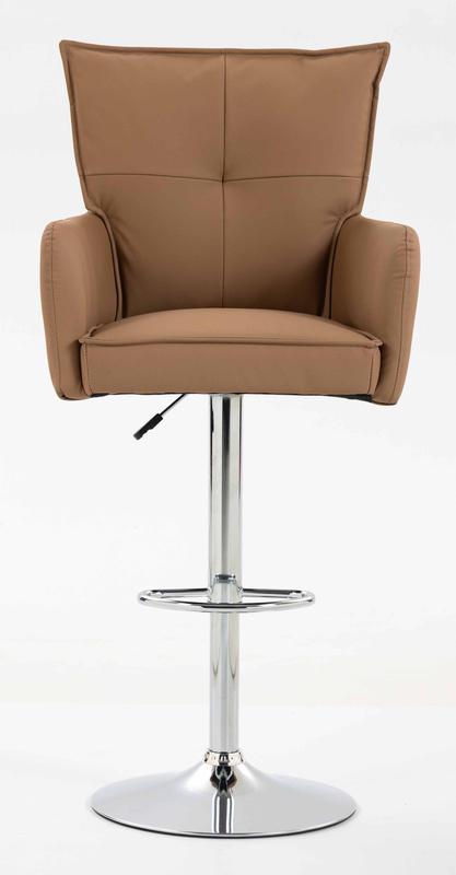 HR250W Scaun Piele Ecologică Premium Soft Culoare Caramel Bază Cromata