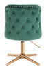 HR940CROSS Scaun Verde din Catifea cu Bază Aurie