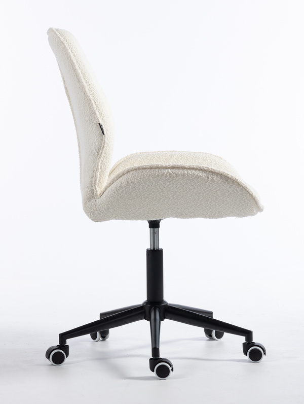 HR350K Scaun Crem din Boucle Bază Neagră
