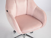 HR2055K Scaun Roz Pudra din Catifea cu Bază Cromata
