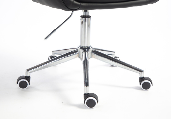 HR2055K Scaun Neagră din Piele Ecologica cu Bază Cromata