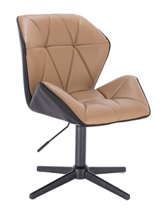 HR212CROSS SCAUN NEGRU ȘI CARAMEL cu Bază Neagră