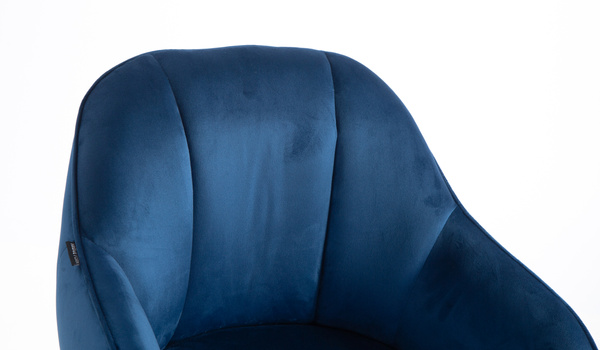 HR2055K Scaun Bleumarin din Catifea cu Bază Aurie