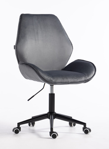 HR350K Scaun Grafit din Catifea Bază Neagră