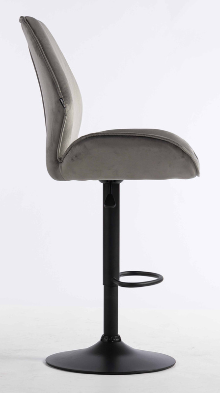 HR350W Scaun Gray din Catifea Bază Neagră