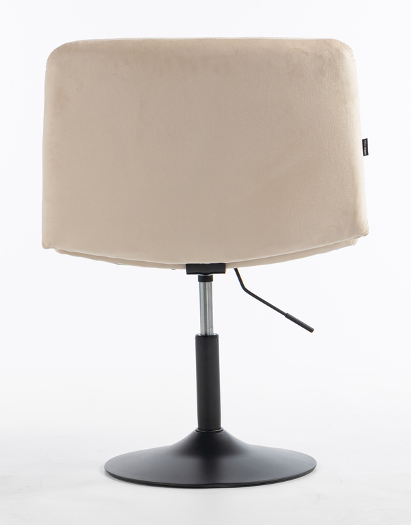 HR150N Scaun Crem din Catifea cu Bază Neagră