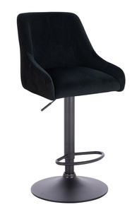 HR920W Scaun Neagră din Catifea cu Bază Neagră