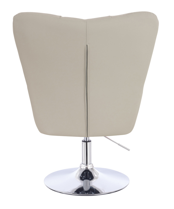 HR650N Scaun Ecru Piele Ecologica Premium Soft cu Bază Cromata