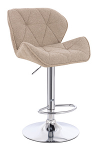 HR111W Scaun Latte Boucle cu Bază Cromata