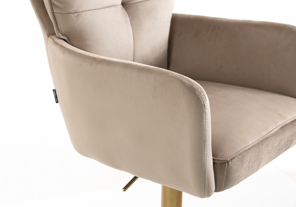 HR250KW Scaun Catifea Latte Bază Aurie