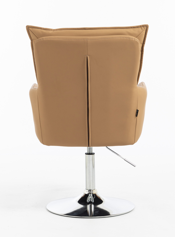 HR250N Scaun Piele Ecologică Premium Soft Culoare Caramel Bază Cromata