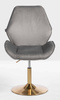 HR350N Scaun Gray din Catifea Bază Aurie