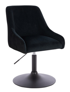HR920N Scaun Neagră din Catifea cu Bază Neagră