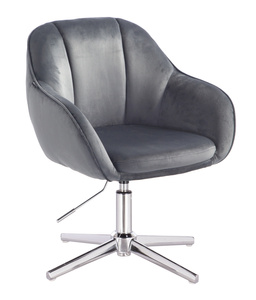 HR2055CROSS Scaun Grafit din Catifea cu Bază Cromata