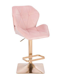 HR212KW Scaun Roz Catifea cu Bază Aurie