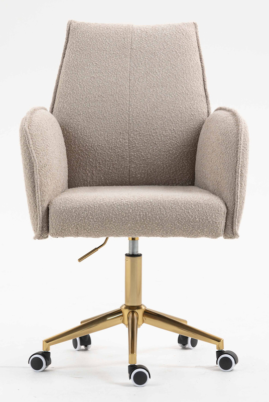 HR280K Scaun Latte Boucle cu Bază Aurie