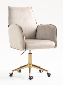 HR280K Scaun Latte din Catifea cu Bază Aurie