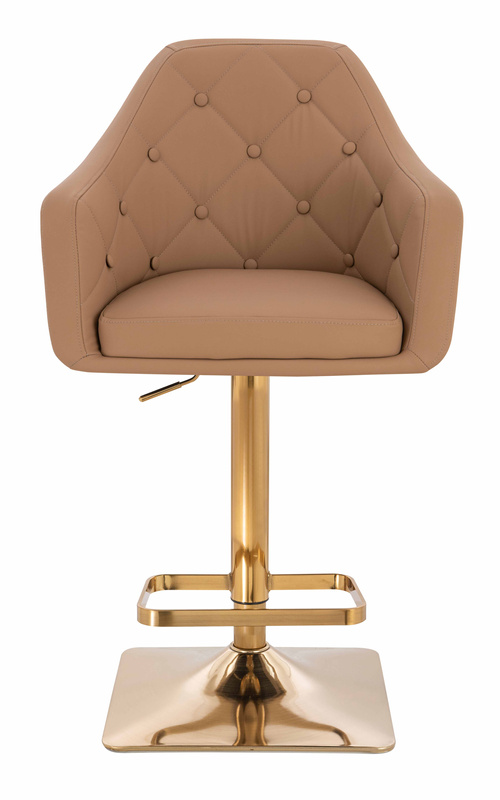 HR831KW Scaun Caramel Piele Ecologica Premium Soft cu Bază Aurie