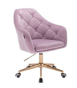 HR831K Scaun Catifea Mov cu Bază Aurie