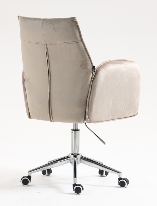 HR280K Scaun Latte din Catifea cu Bază Cromata
