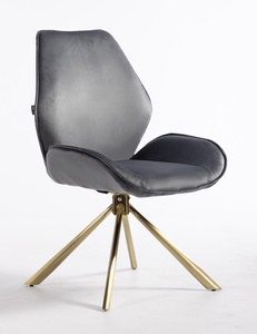 HR350 BAZĂ STEA Scaun Grafit din Catifea Bază Aurie