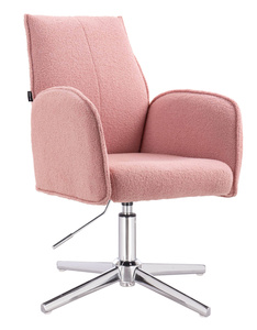 HR280CROSS Scaun Roz Pudra Boucle cu Bază Cromata