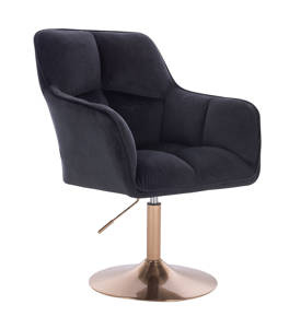 HR550N Scaun Negru Catifea cu Bază Aurie