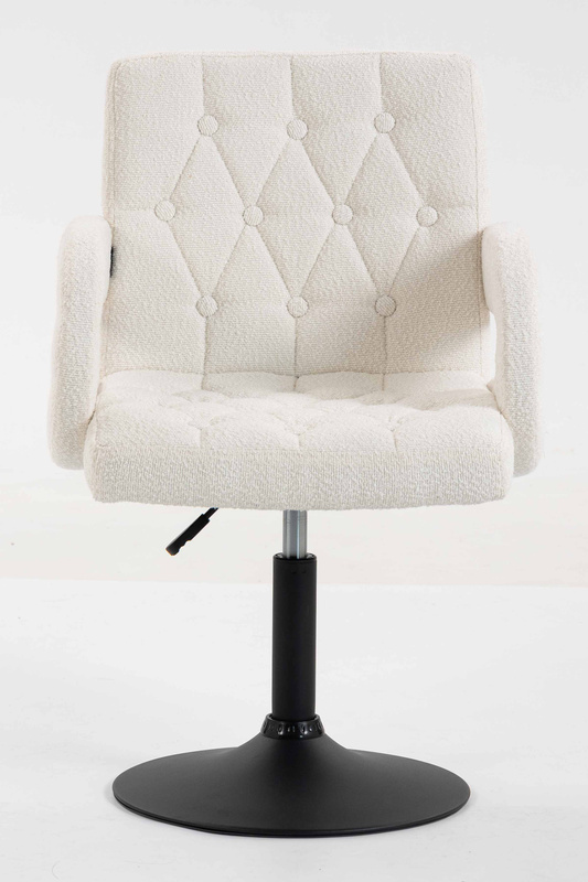 HR8404N Scaun Crem Boucle cu Bază Neagră