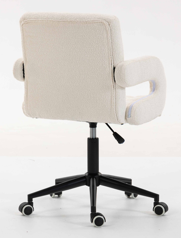 HR8404K Scaun Crem Boucle cu Bază Neagră