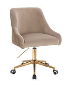 HR920K Scaun Latte din Catifea cu Bază Aurie