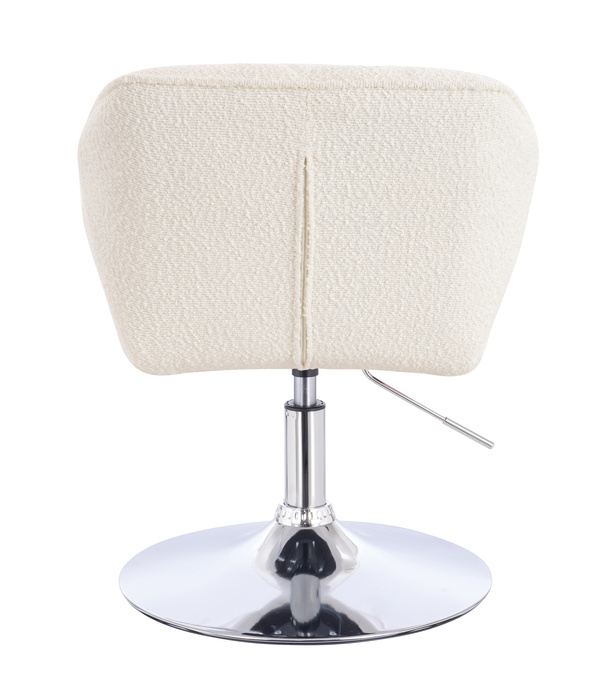 HR111N Scaun Crem Boucle cu Bază Cromata