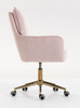 HR250K Scaun Catifea Roz Pudra Bază Aurie