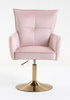 HR250N Scaun Catifea Roz Pudra Bază Aurie