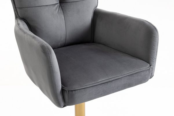 HR250W Scaun Catifea Grafit Bază Aurie