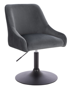 HR920N Scaun Grafit din Catifea cu Bază Neagră