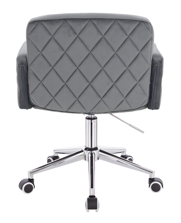 HR802K Scaun Grafit din Catifea cu Bază Cromata